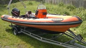 RIB BOAT COBRA 6m SUZUKI DF70 OUTBOARD AND TRAILER DIVE BOAT SPEED BOAT